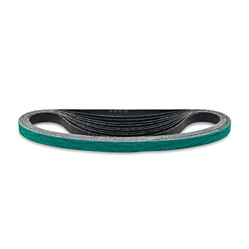 Red Label Abrasives 1/2 X 18 Inch 60 Grit Zirconia Air File Sanding Belts, 10 Pack - Image 1