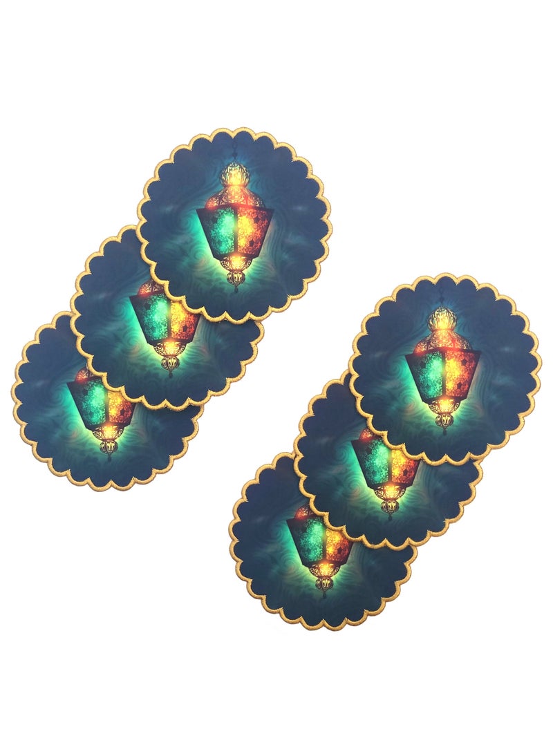 Alwan Ramadan Kareem Fabric Coaster Set of 6 - Image 1