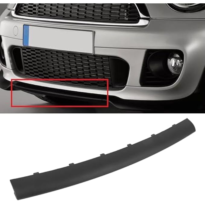 Sunisfa Front Bumper Lower Spoiler 51117283372 Black Front Bumper Lower Center Air Deflector Spoiler Trim Replacement for R55 R56 R57 R58 R59 LCI JCW - Image 4