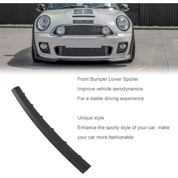 Sunisfa Front Bumper Lower Spoiler 51117283372 Black Front Bumper Lower Center Air Deflector Spoiler Trim Replacement for R55 R56 R57 R58 R59 LCI JCW - Image 3