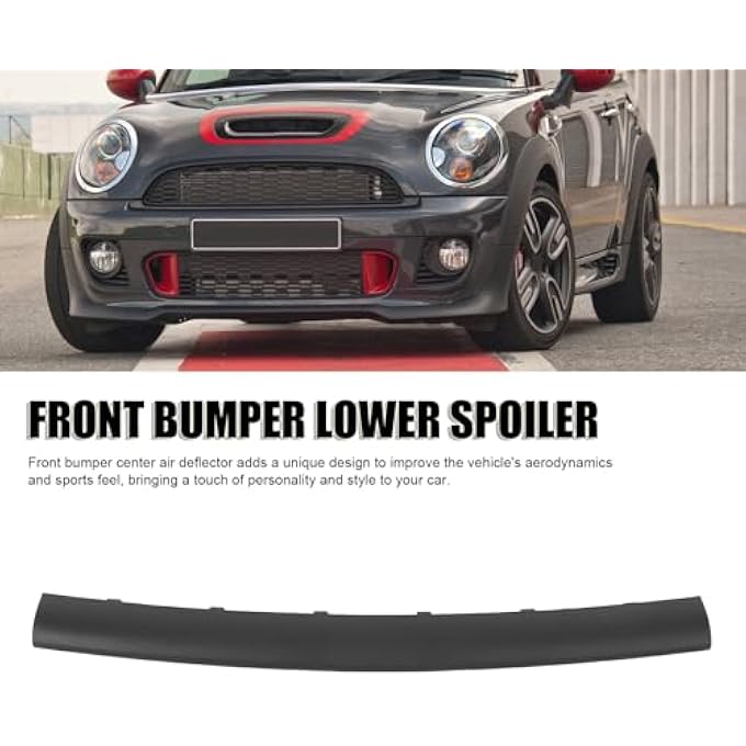 Sunisfa Front Bumper Lower Spoiler 51117283372 Black Front Bumper Lower Center Air Deflector Spoiler Trim Replacement for R55 R56 R57 R58 R59 LCI JCW - Image 2