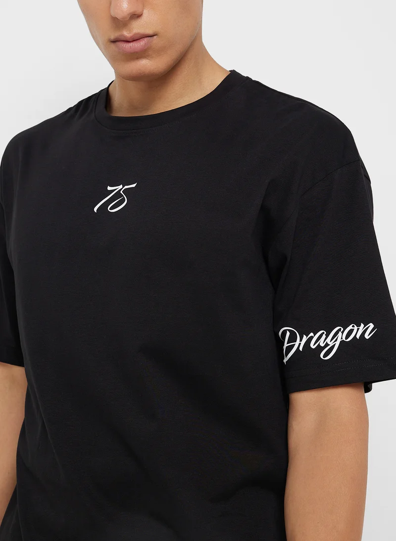 Seventy Five Graphic Print Oversized T-Shirt