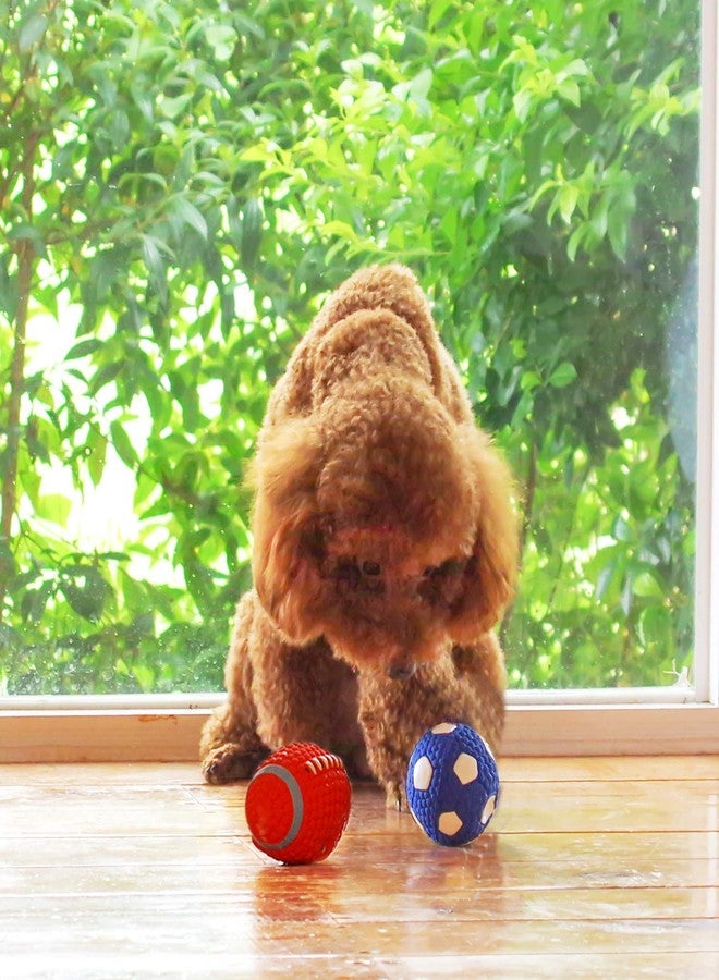PETLICIOUS & MORE لعبة كرة قدم مطاطية تصدر صوتاً من إي تويز بيتليشوس آند مور للجراء (متوسطة الحجم) - Image 4