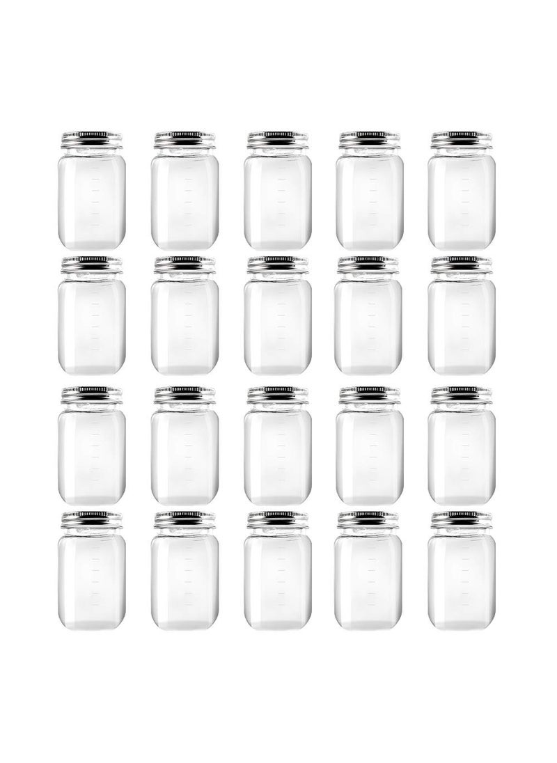 Novelinks novelinks 16 Ounce Clear Plastic Jars Containers With Screw On Lids  Refillable Round Empty Plastic Slime Storage Containers for Kitchen  Household Storage  BPA Free 20 Pack 