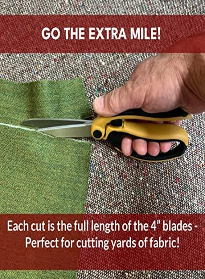 Madam Sew Spring Loaded Scissors | Premium 9.5" Fabric Shears with Precision Blades, Slide Lock, and Anti-Slip Grips | Ideal for Right or Left Hand Sewing | Heavy-Duty All-Purpose Craft Scissors - Image 3