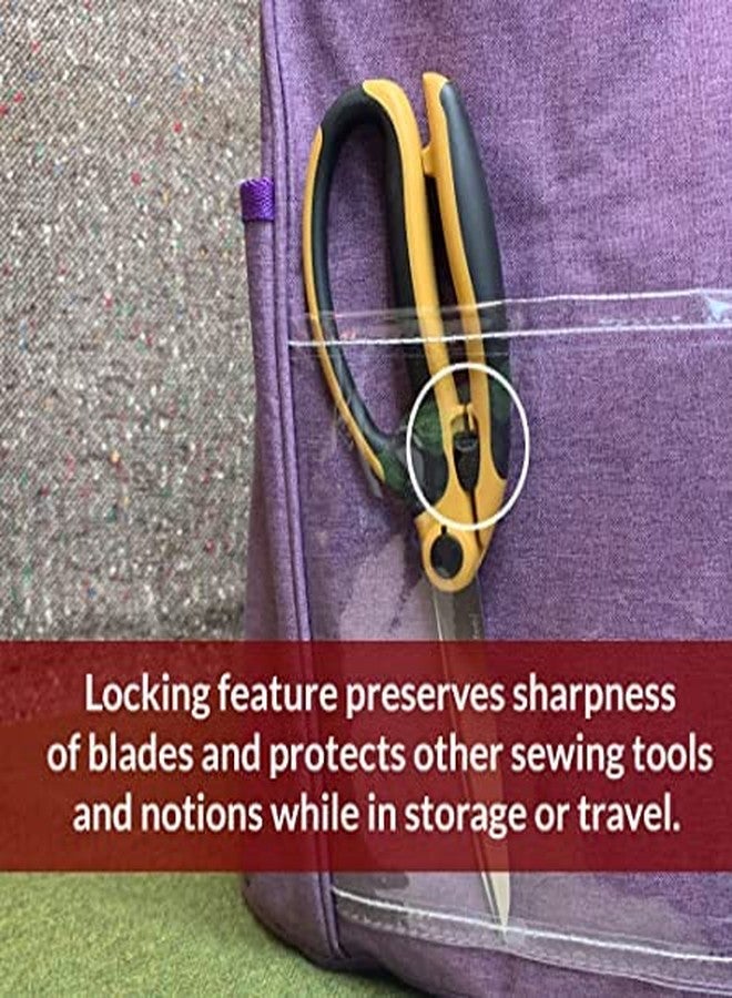 Madam Sew Spring Loaded Scissors | Premium 9.5" Fabric Shears with Precision Blades, Slide Lock, and Anti-Slip Grips | Ideal for Right or Left Hand Sewing | Heavy-Duty All-Purpose Craft Scissors - Image 5