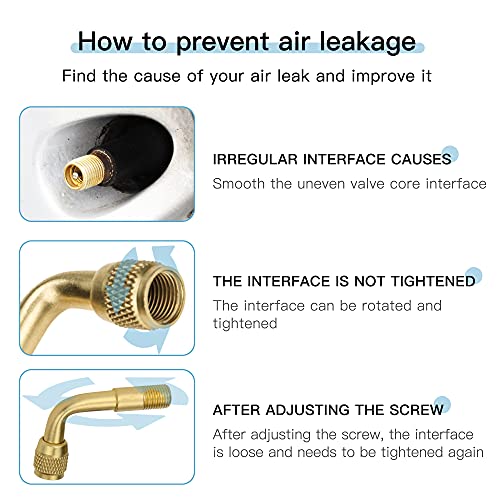 Mellbree 4-Pack Tire Valve Extension, 90 Degree Schrader Tire Valve Stem Extension Brass Adaptor Compatible for Passenger Cars, Stroller, Bicycles, Motorcycles, Trailers, RV and Recreational Vehicles - Image 2