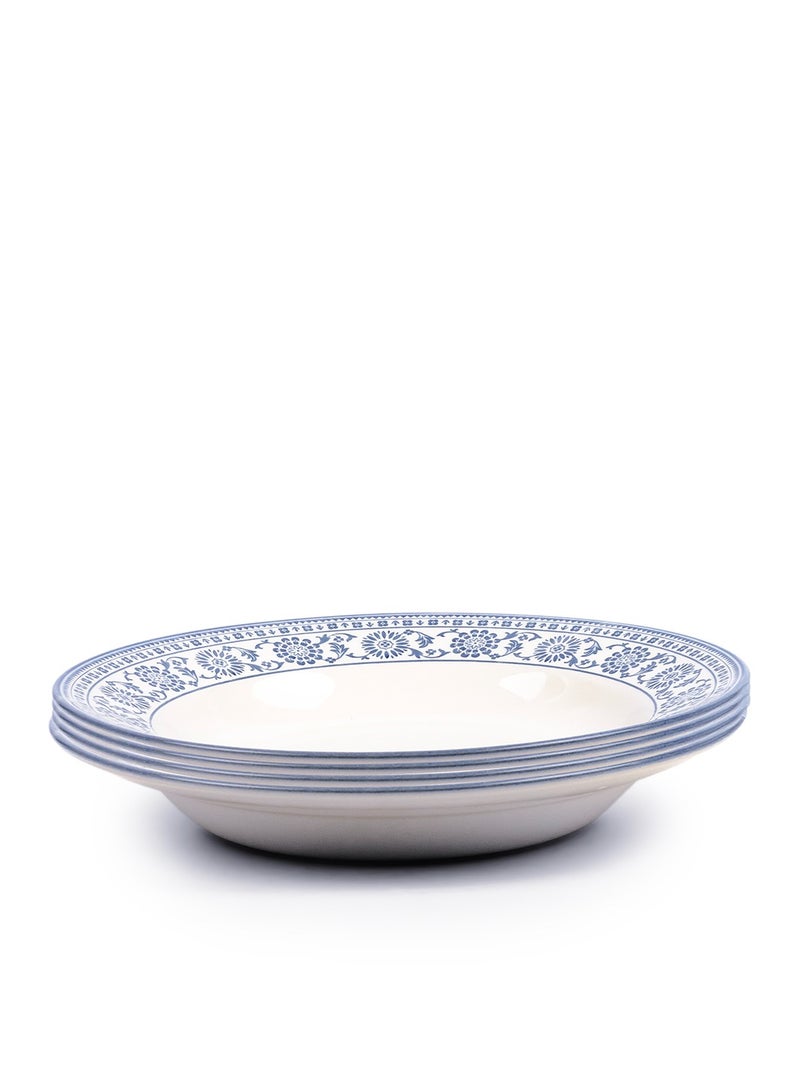 Claytan Plethora 8 inch Printed Ceramic Salad Plate (White, Set of 4) - Image 2