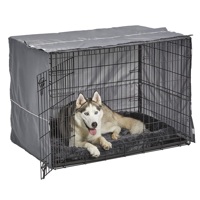 New World Dog Crate Comfort Kit by Matching Dog Crate Cover Dog Bed to Make Your Dogs Crate Their Home Compatible with Midwest Homes for Pets New World Dog Crates Fits 42Inch Dog Crate Gray