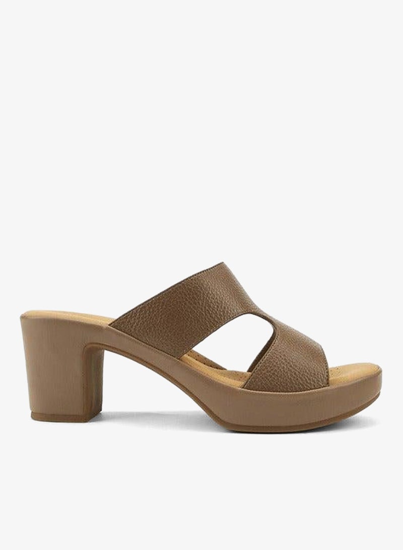 Flora Bella By Shoexpress Solid Slip-On Sandals with Block Heels - Image 2