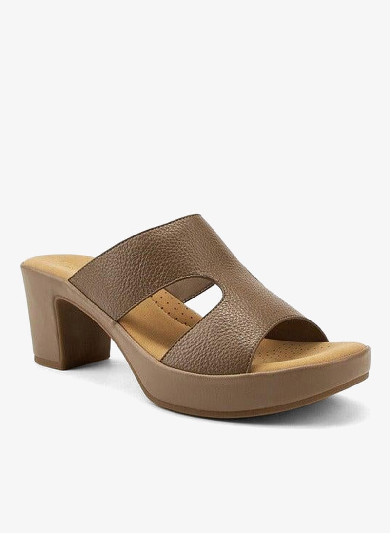 Flora Bella By Shoexpress Solid Slip-On Sandals with Block Heels - Image 1