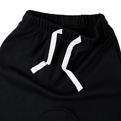SOBOWO Baby Boy Pants 12-18 Months Newborn 3-Pack Joggers Infant Cotton Harem Pants for Toddler Boys Girls Interlock 195 GSM (12-18 Months, Black/White/Grey) - Image 5