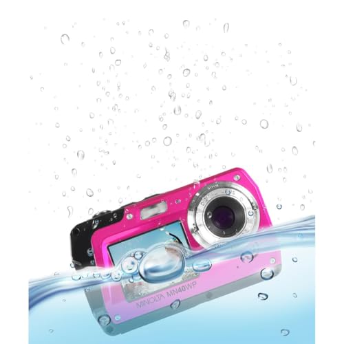 Minolta MN40WP 48MP Waterproof Digital Camera – Dual LCD Screens, 2.7K QHD Video, 16x Digital Zoom, Anti-Shake, Face Detection, 10ft Waterproof (Pink) - Image 4