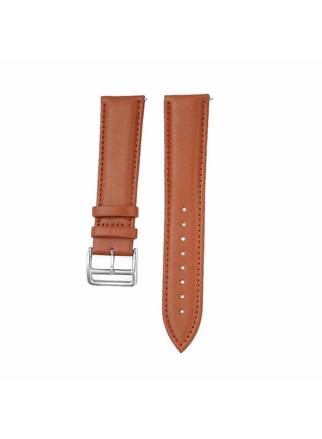 NIBEMINENT Genuine Leather Replacement Band 22mm for Huawei Watch GT2 Pro Brown - Image 2