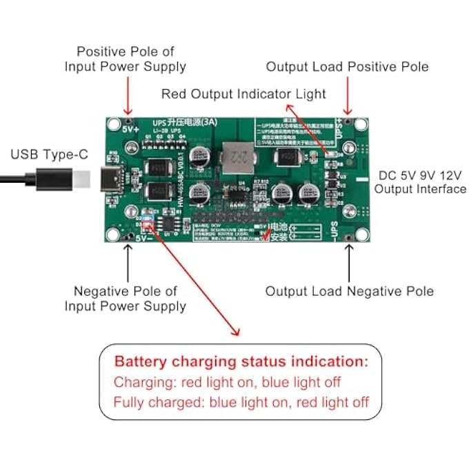 2PCS TYPE-C 15W 3A 5V FAST CHARGE UPS POWER SUPPLY 18650 LITHIUM BATTERY CHARGER MODULE DC-DC STEP UP BOOSTER CONVERTER - Image 3