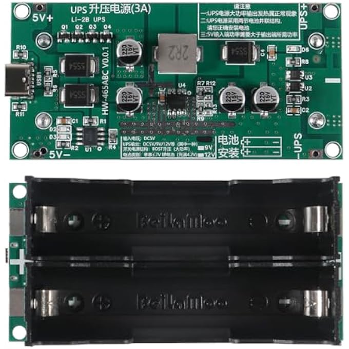 2PCS TYPE-C 15W 3A 5V FAST CHARGE UPS POWER SUPPLY 18650 LITHIUM BATTERY CHARGER MODULE DC-DC STEP UP BOOSTER CONVERTER - Image 2