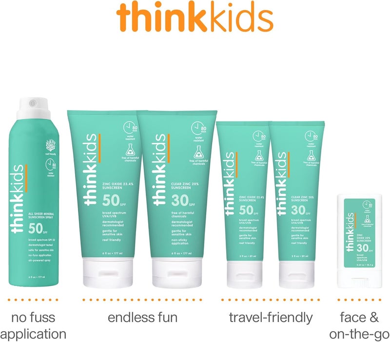 Thinksport Kid's Safe Sunscreen SPF 50+, 3oz - Water Resistant, Reef Friendly, Broad Spectrum UVA/UVB Protection - Image 5