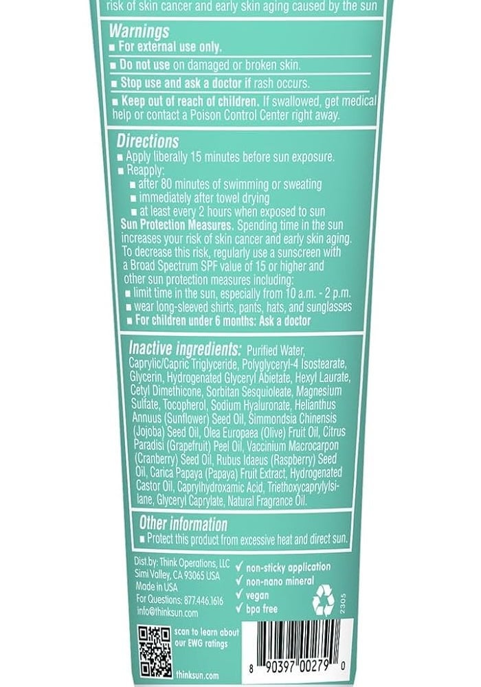 Thinksport Kid's Safe Sunscreen SPF 50+, 3oz - Water Resistant, Reef Friendly, Broad Spectrum UVA/UVB Protection - Image 2