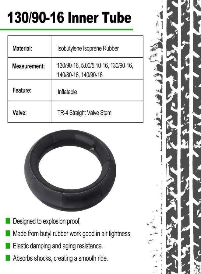 أنبوب داخلي FHSJXR 130/90-16 للدراجات النارية مقاس 5.00/5.10-16، مناسب للدراجات النارية الصغيرة للاستخدام على الطرق المعبدة والوعرة، صمام مستقيم TR4 (عبوة من قطعتين) - Image 5