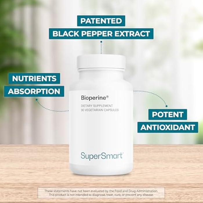 SuperSmart Bioperine 30mg per Day (95% Piperine) - Black Pepper Extract Supplement - Absorption Enhancer - Digestive Enzymes Support | Non-GMO & Gluten Free - 90 Vegetarian Capsules - Image 3