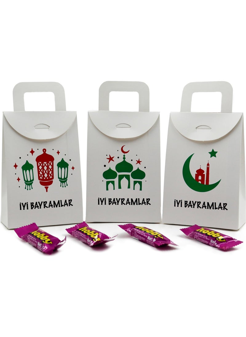 Repro Design 10 x 15 cm White 3 Pieces Happy Holidays Printed Empty Tissue Box, Candy, Pocket Money, Gift Box,  - Image 2