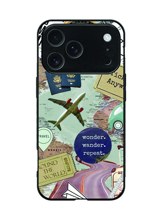 Protective Case Cover For Apple iPhone 17 Pro Travel Theme Design Multicolour