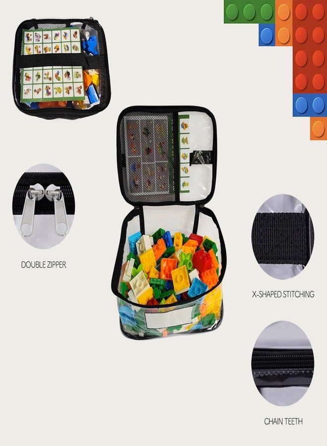 Yunaeduo Clear Toy Storage Bags with Zipper, Waterproof Reusable PVC Organizer Pouches for Lego, Building Blocks, Puzzles, Board Games, Kids Toys, Large Capacity - Image 4