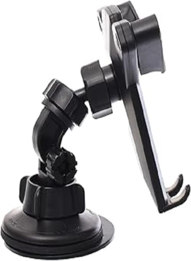 FROM H HOME 1477KH3 Car Phone Holder Suction Cup, Car Phone Holder for Dashboard a Wi shield, 360° Rotation Mobile Phone Holder for Car with Telescopic Angle with Exte ed Arm for Smartphones - Black