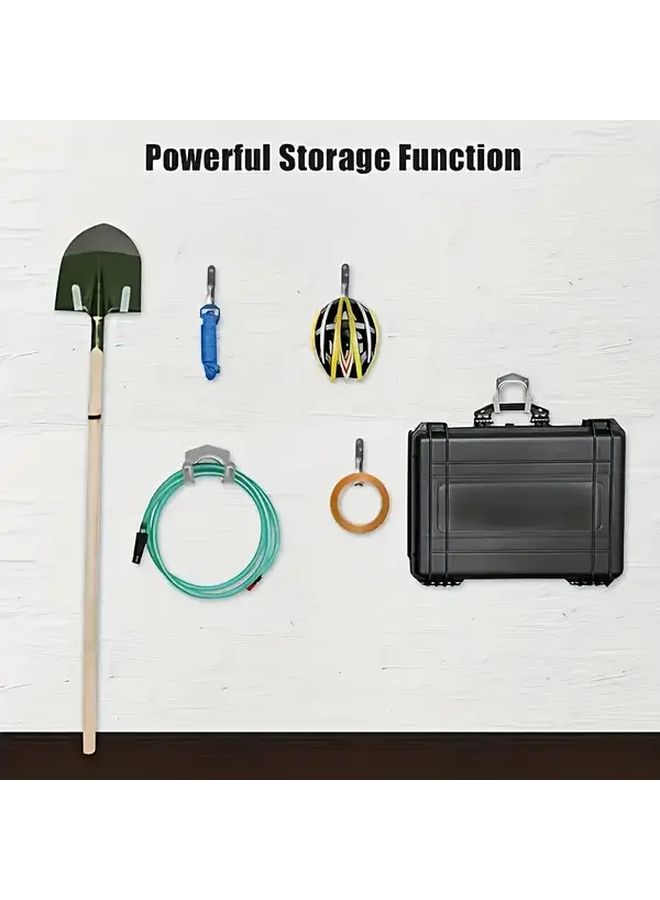 Silvery 12Pcs Heavy Duty Metal Wall Mounted Tool Rack With Hooks - Image 2