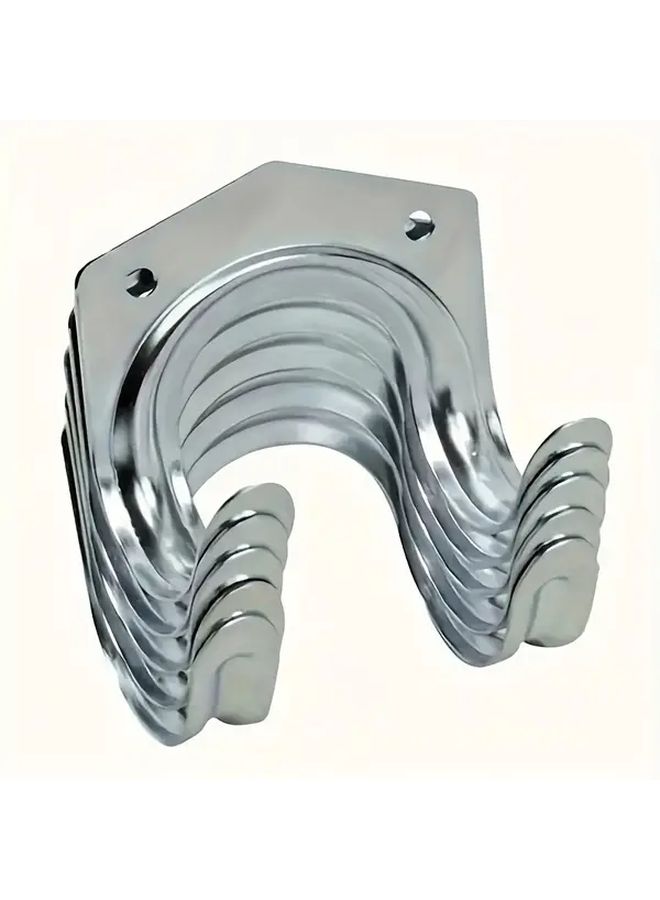 Silvery 12Pcs Heavy Duty Metal Wall Mounted Tool Rack With Hooks - Image 1