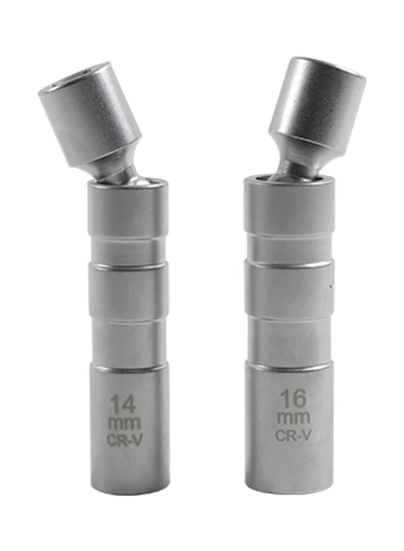 Generic 14mm&16mm （9/16"&5/8"） Magnetic Swivel Spark Plug Socket,Thin Wall 12 Points 3/8" Drive Spark Plug Socket,Car Tools,Magnetic Rotating,360-Degree Swivel,Suitable for Most Motorcycle,Car,SUV  - Image 1