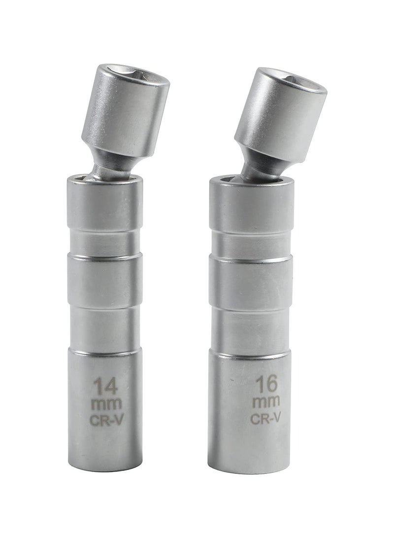 Generic 14mm&16mm （9/16"&5/8"） Magnetic Swivel Spark Plug Socket,Thin Wall 12 Points 3/8" Drive Spark Plug Socket,Car Tools,Magnetic Rotating,360-Degree Swivel,Suitable for Most Motorcycle,Car,SUV  - Image 3