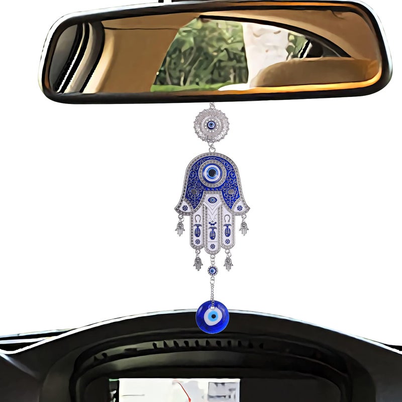 Bukela Blue Evil Eye Hand Hanging Amulet | Protection and Good Luck Charm Decoration for Home Office Car, Home and Office for Protection - Image 5