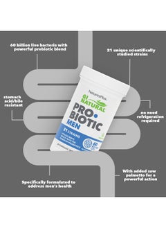 Natures Plus NaturesPlus, GI Natural, Probiotic Men, 60 Billion CFU, 30 Capsules  - Image 3