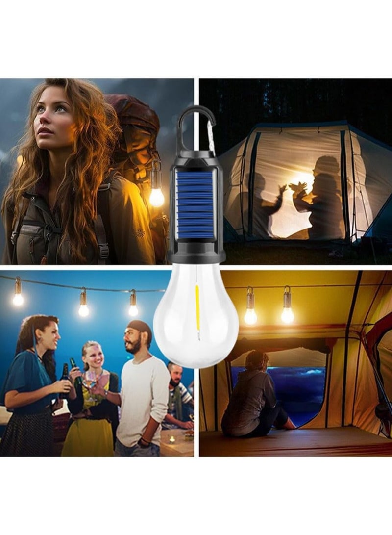 بلو فاير مصباح تخييم قابل للشحن بالطاقة الشمسية مزود بخطاف، شحن مزدوج USB وشمسي، لمبة LED بتصميم تنغستن كلاسيكي، ثلاث مستويات إضاءة، مقاوم للماء IPX4، محمول مع خطاف قابل للطي وعرض للطاقة - Image 5