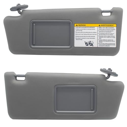 NHILES Left Driver & Right Passenger Side Sun Visors Compatible with Toyota Tacoma 2005-2012 Without Light #74320-04181-B1 74320-04180-B1 74320-04181-B1 74320-04180-B0 Grey - Image 1