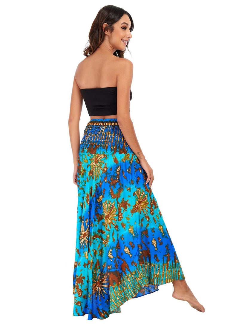 Loquat Casual Dress Half Skirt Beach Vacation Skirt Two Dresses Full Skirt Green  - Image 3