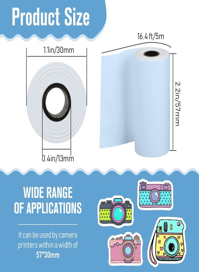 Epakh 12 Rolls Camera Paper Roll Refill Camera Thermal Paper Instant Photo Printer Rolls for Most Instant Cameras, 2.2 x 1.1 Inch(Pink, Blue, Yellow) - Image 2