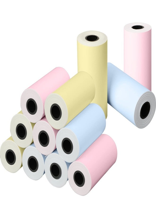 Epakh 12 Rolls Camera Paper Roll Refill Camera Thermal Paper Instant Photo Printer Rolls for Most Instant Cameras, 2.2 x 1.1 Inch(Pink, Blue, Yellow) - Image 1