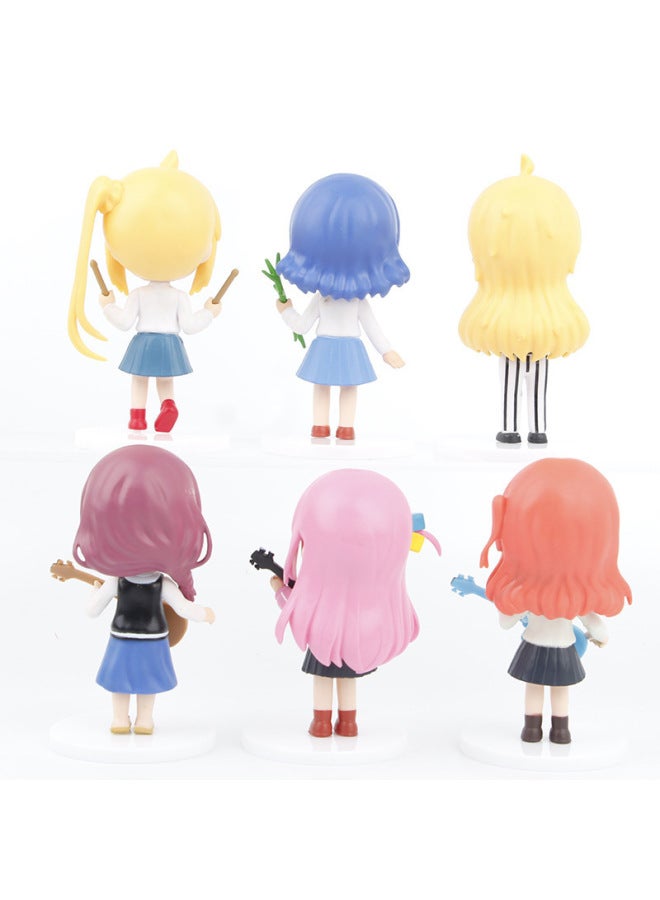 6 Lonely Rock Band Bocchi The Rock Goto Solo Doll Ornaments Gashapon Machine Doll Cake-Colour:6 Types Of Lonely Rock 10cm0.35kg  - Image 4
