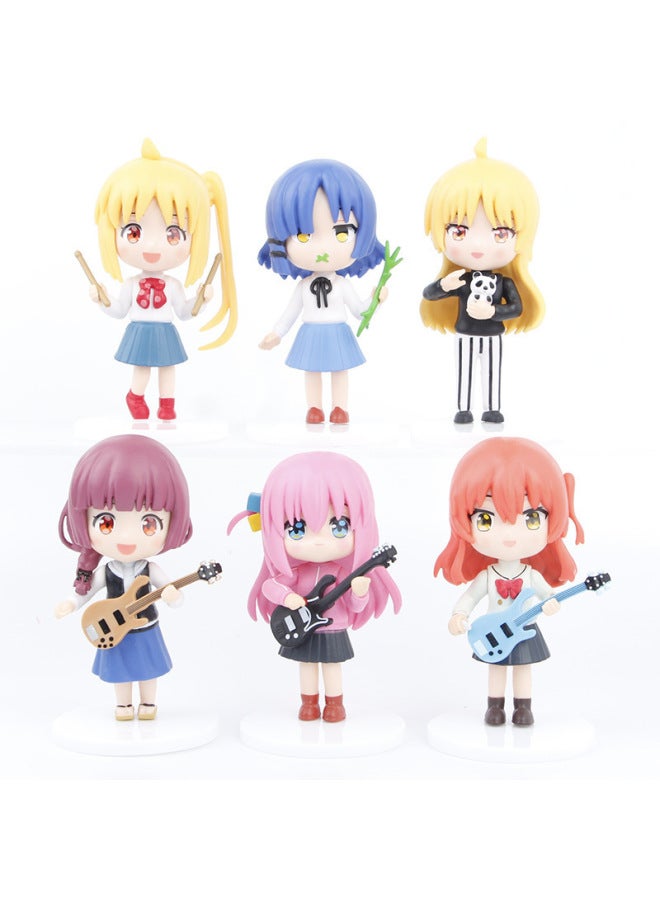 6 Lonely Rock Band Bocchi The Rock Goto Solo Doll Ornaments Gashapon Machine Doll Cake-Colour:6 Types Of Lonely Rock 10cm0.35kg  - Image 2