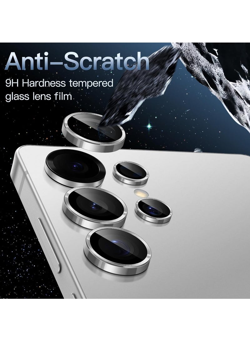 DUSALA Camera Lens Protector for Samsung Galaxy S24 Ultra 5G, 9H Tempered Glass Metal Individual Ring Cover, Easy Installation Tray, HD Clear, 1 Set (Titanium Gray) - Image 4