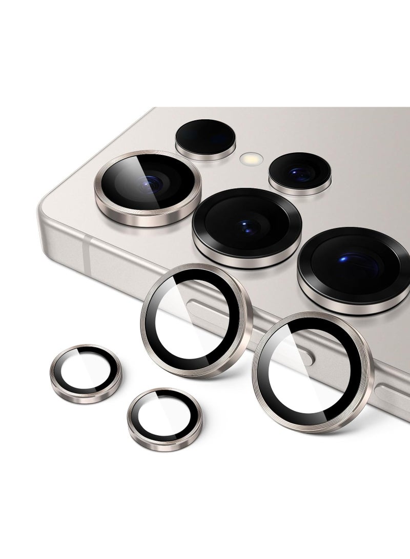 DUSALA Camera Lens Protector for Samsung Galaxy S24 Ultra 5G, 9H Tempered Glass Metal Individual Ring Cover, Easy Installation Tray, HD Clear, 1 Set (Titanium Gray) - Image 1