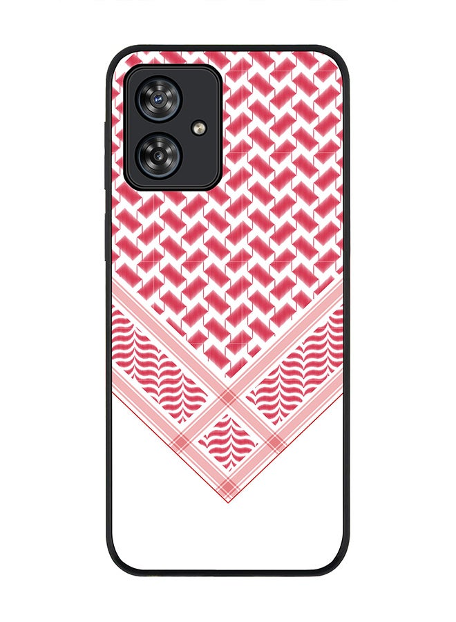Stylizedd Rugged Black edge case for Motorola Moto G54 / Motorola Moto G54 Power / Motorola Moto G64 5G, Slim fit Flexible Thin Cover - Victory Shemag (Red) - Image 1