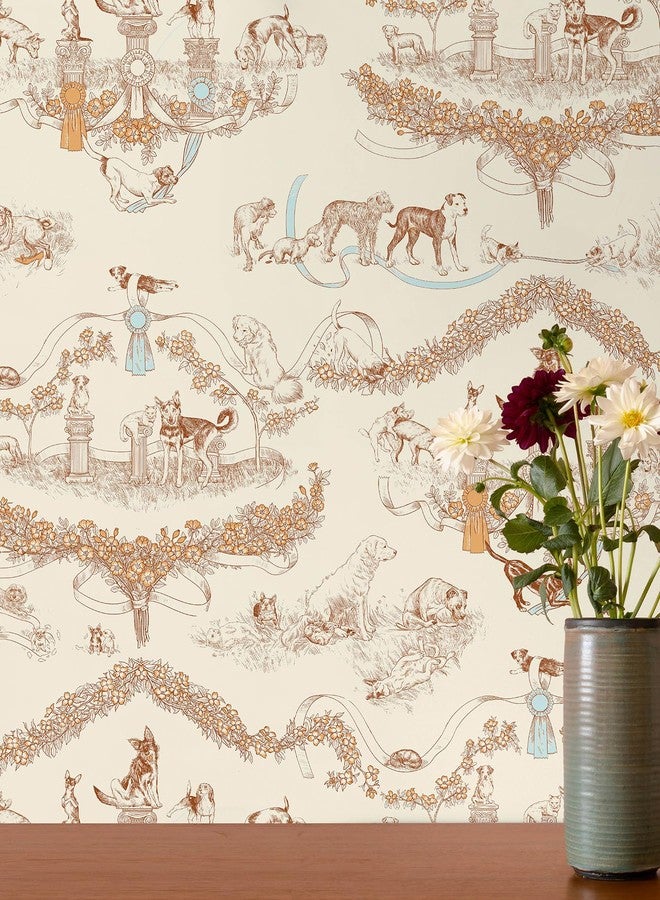 NuWallpaper x Rachel Antonoff Orange Worst in Show Peel and Stick Wallpaper, RAS6259 - Image 3