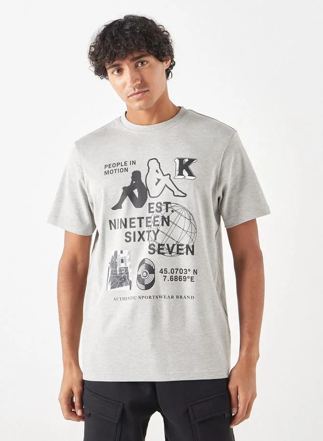 Kappa Graphic Print T-shirt with Short Sleeves