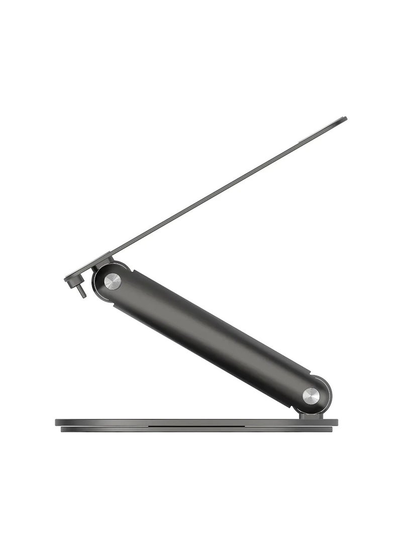 Powerology Rotatable Aluminum Desktop Stand for Laptop 16" with Wide Silicone Pad / Rotating Base / for Laptop & Tablet / Aluminum Material / Foldable Design - Dark Grey  - Image 3