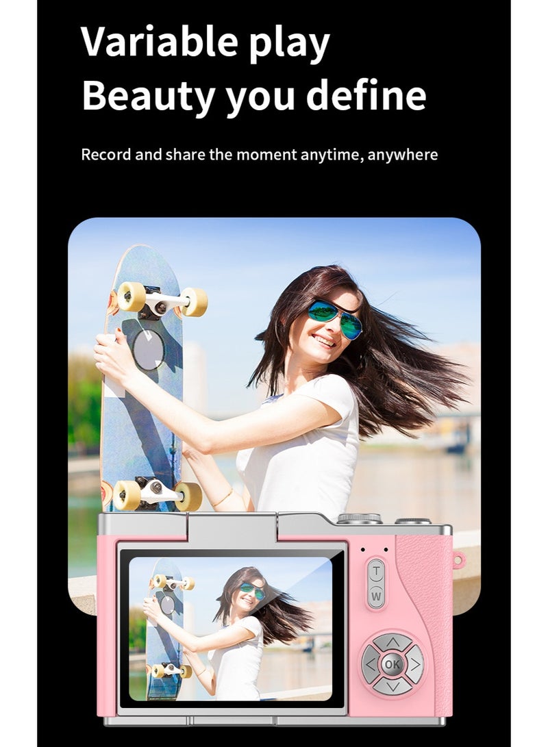Generic 4K CCD Digital Zoom Student Camera 48MP Portable Selfie God 180 ° Flip Screen+64G SD Card Free Gift  - Image 4