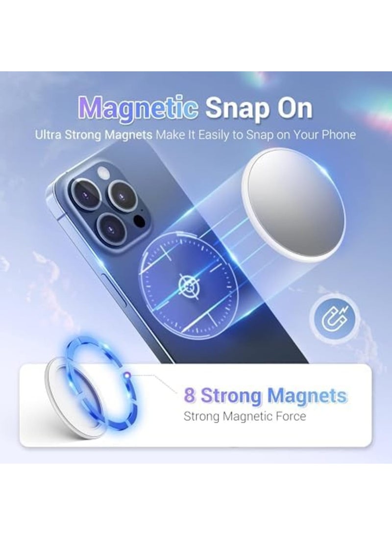Barakah Magnetic Selfie Mirror for Back Camera, Compatible with iPhone 15/14/13/12 Series and MagSafe Cases, Universal for All Phones, Ideal for Makeup, Rear Camera Selfies, Vlogging and Streaming - Image 3
