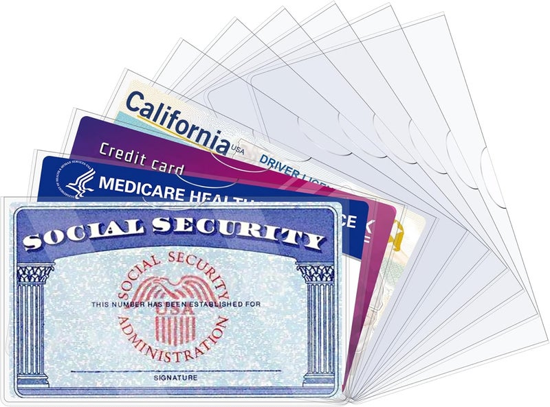 LIEMAND 10 Pack Social Security Card Protector Sleeves, Ultra Clear & Durable 31Mil Waterproof SSN/New Medicare/Credit Card Holder, Soft ID/Debit/Credit/Business Card Holder - Image 1